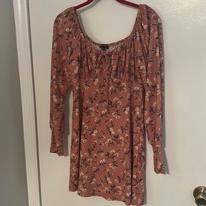 As U wish: Pink Floral Long Sleeve Dress